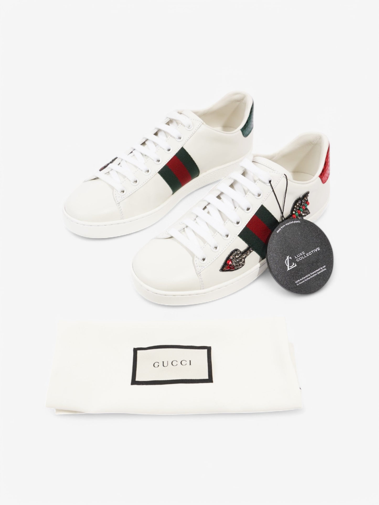 Gucci Ace Embroidered Sneakers White / Green / Red Leather EU 38.5 UK 5.5