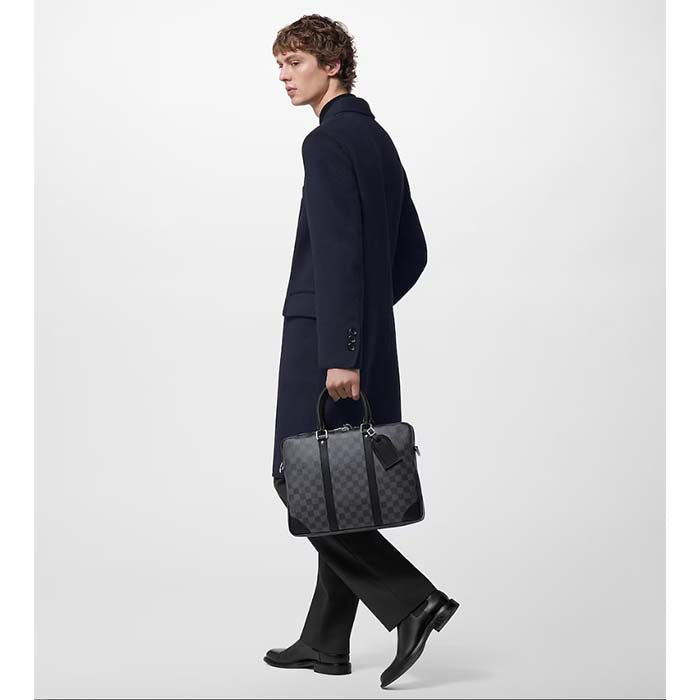 Louis Vuitton LV Uniisex Porte-Documents Voyage PM Damier Graphite Coated Canvas