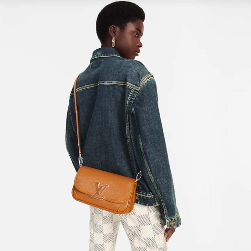 Louis Vuitton LV Women Buci Crossbody Brown Epi Grained Smooth Cowhide Leather
