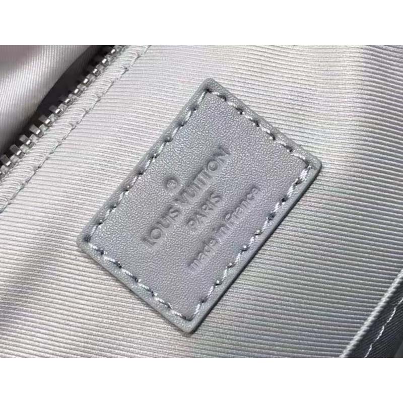 Louis Vuitton LV Unisex City Keepall Bag Gray Aerogram Cowhide Leather Textile Lining