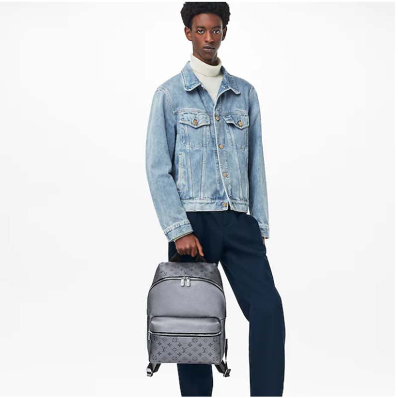 Louis Vuitton LV Unisex Discovery Backpack PM Gunmetal Gray Monogram Coated Canvas