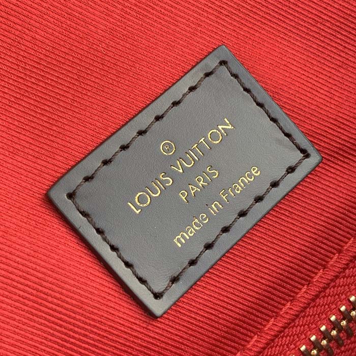 Louis Vuitton LV Unisex Graceful MM Hobo Damier Ebene Coated Canvas Cowhide Leather