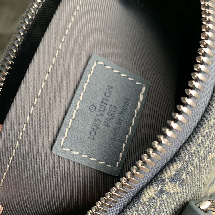 Louis Vuitton LV Unisex Keepall Bandoulière 25 Monogram Washed Denim Canvas Cowhide Leather