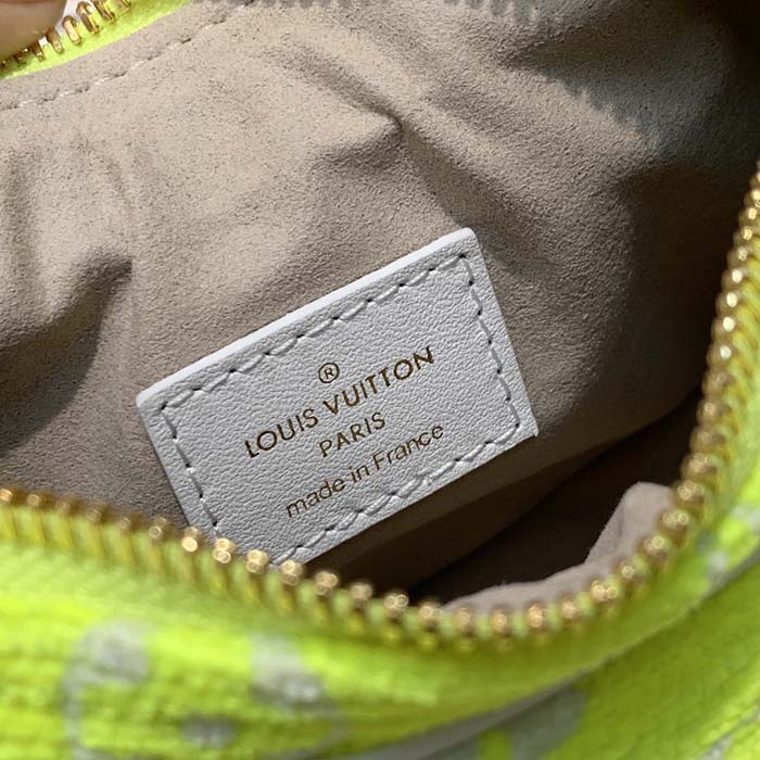 Louis Vuitton LV Unisex Loop Half-Moon Baguette Bag Yellow Monogram Jacquard Velvet