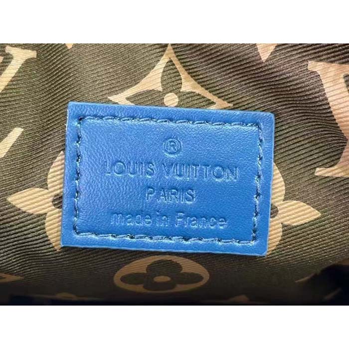 Louis Vuitton LV Unisex Nano Alpha Atlantic Blue Monogram Coated Canvas Cowhide Leather