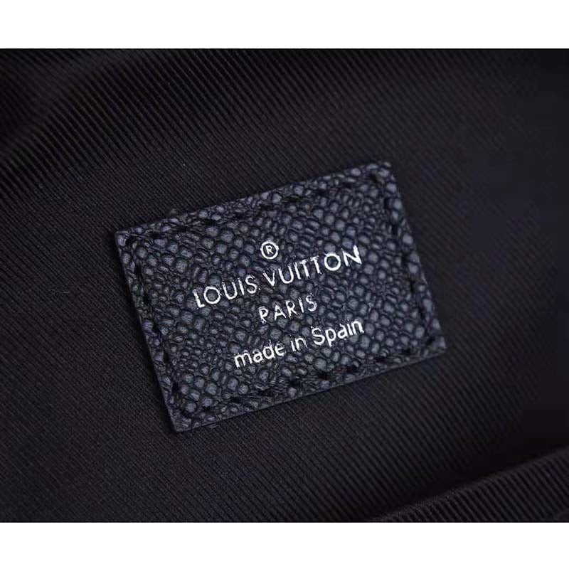 Louis Vuitton LV Unisex Outdoor Sling Bag Taigarama Noir Black Coated Canvas Cowhide Leather