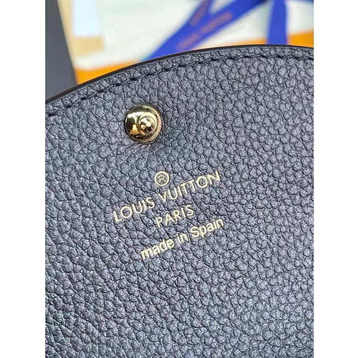 Louis Vuitton LV Unisex Rosalie Coin Purse Black Monogram Empreinte Embossed Supple Grained Cowhide Leather
