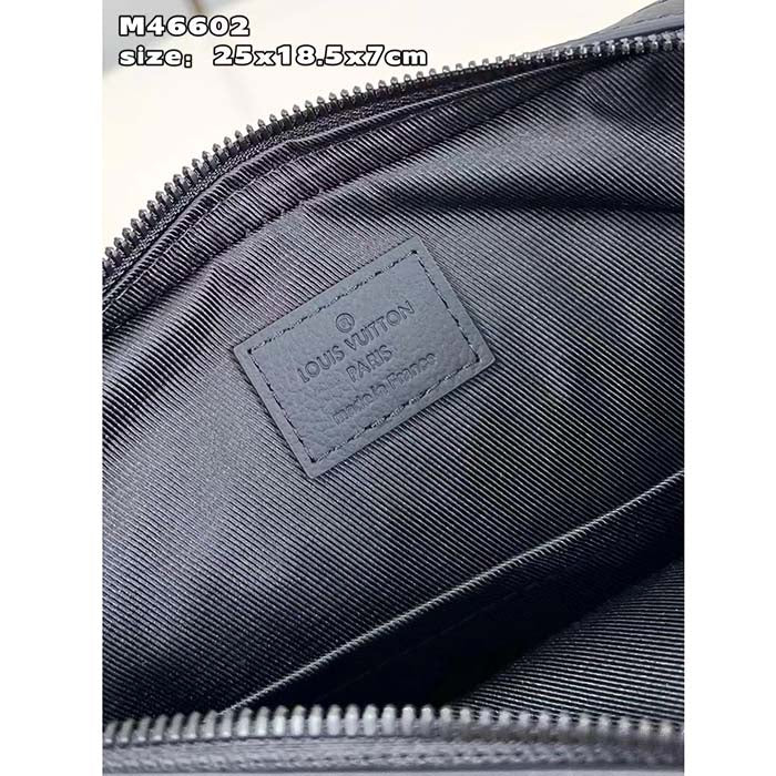 Louis Vuitton LV Unisex Trio Messenger Bag Black Calf Leather Cowhide
