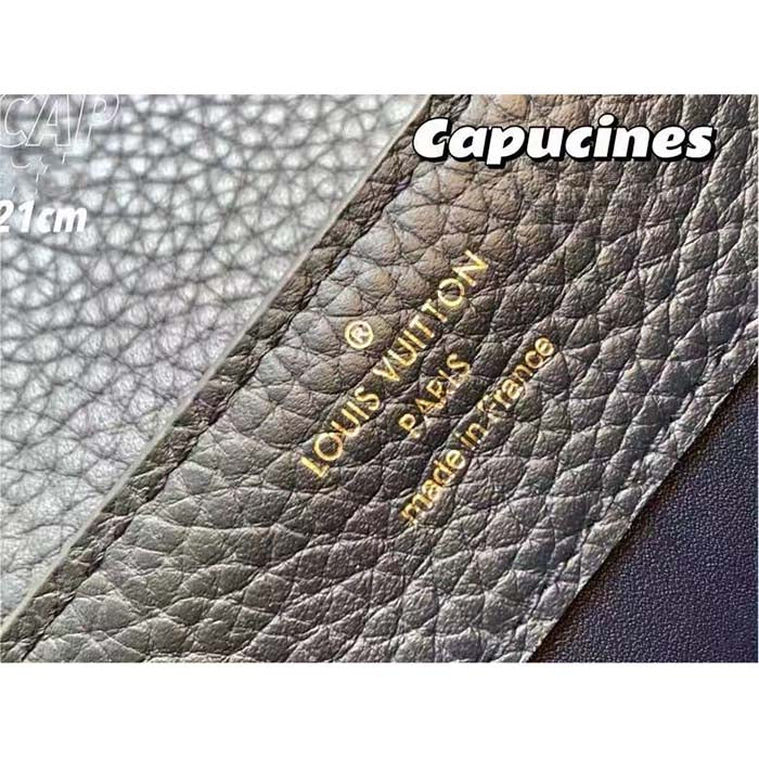 Louis Vuitton LV Women Capucines Mini Handbag Navy Taurillon Leather Python Skin