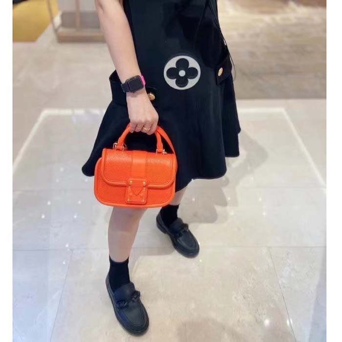Louis Vuitton LV Women Hide Seek Orange Minnesota Epi Grained Smooth Cowhide Leather