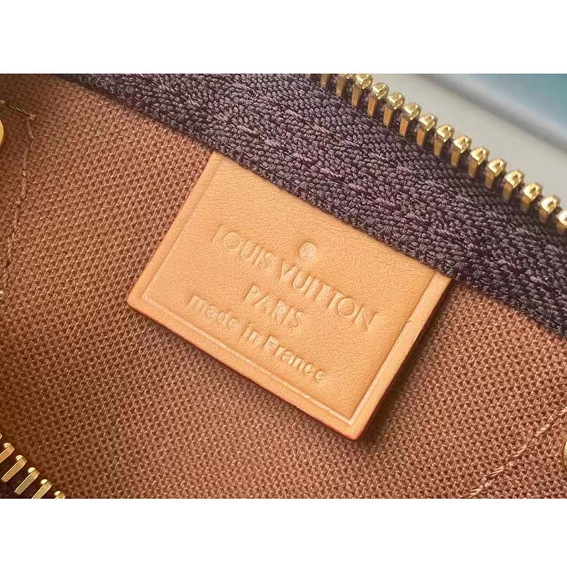 Louis Vuitton LV Women Nano Speedy Bag Brown Monogram Coated Canvas Cowhide