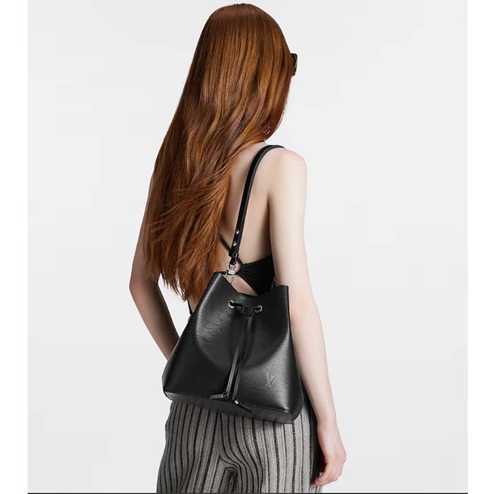 Louis Vuitton LV Women NéoNoé MM Bucket Black Epi Grained Cowhide Leather