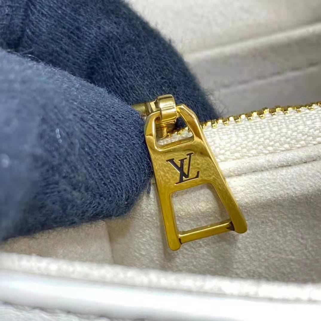 Louis Vuitton LV Women New Wave Chain Bag Handbag White Smooth Cowhide Leather