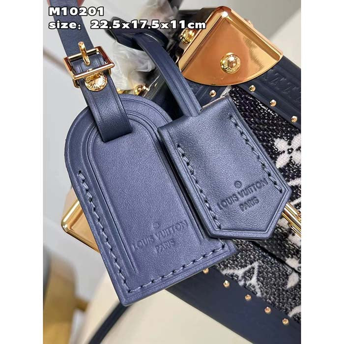 Louis Vuitton LV Women Petite Valise Top Handle S-Lock Closure Nametag