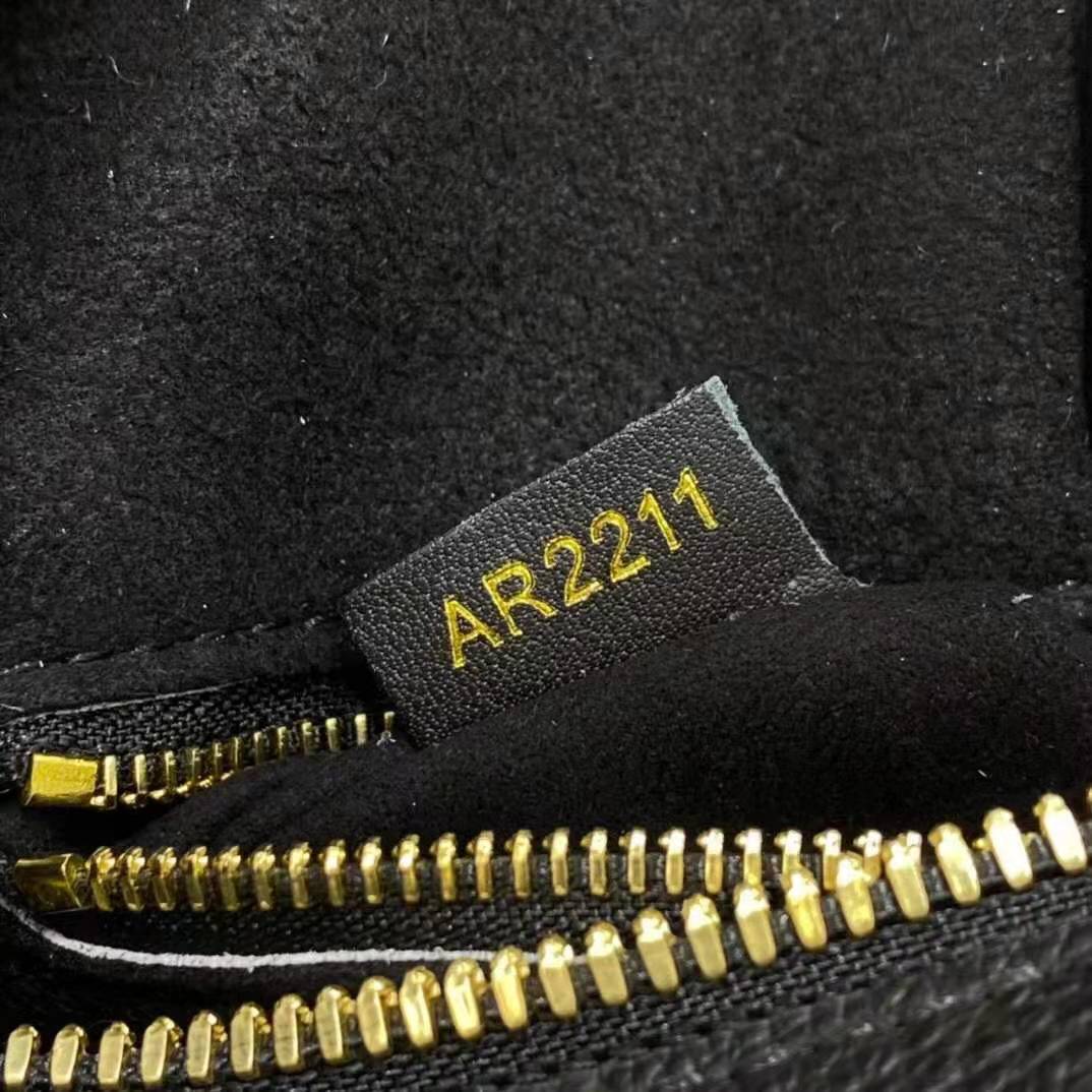 Louis Vuitton LV Women Speedy Bandoulière 25 Handbag Black Embossed Supple Grained Cowhide
