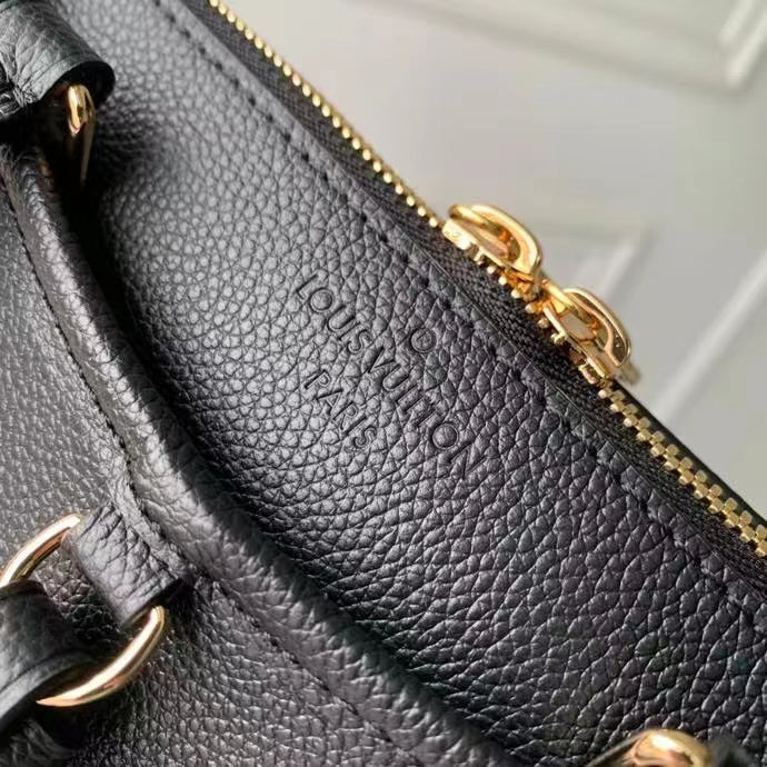 Louis Vuitton LV Women Trianon PM Bag Black Embossed Grained Cowhide Leather