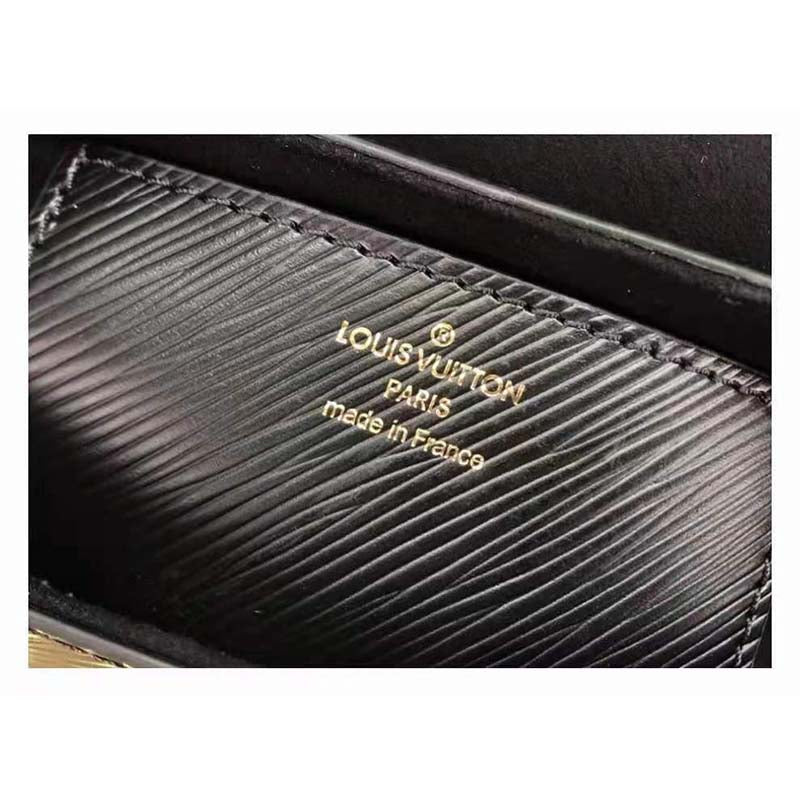 Louis Vuitton LV Women Twist MM Handbag Black Epi Grained Leather