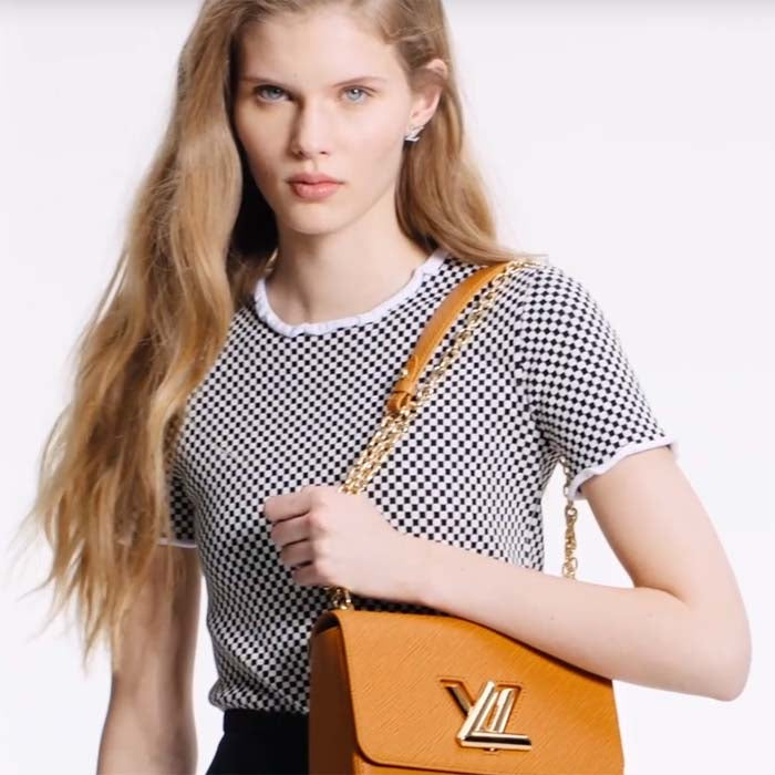 Louis Vuitton LV Women Twist MM Handbag Brown Epi Grained Cowhide Leather