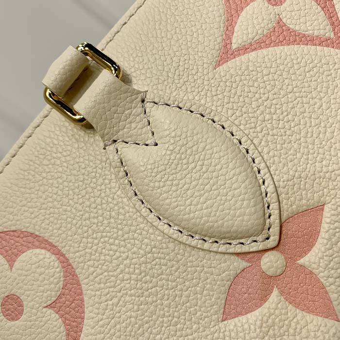 Louis Vuitton Women OnTheGo MM Tote Pink Embossed Supple Grained Cowhide Leather