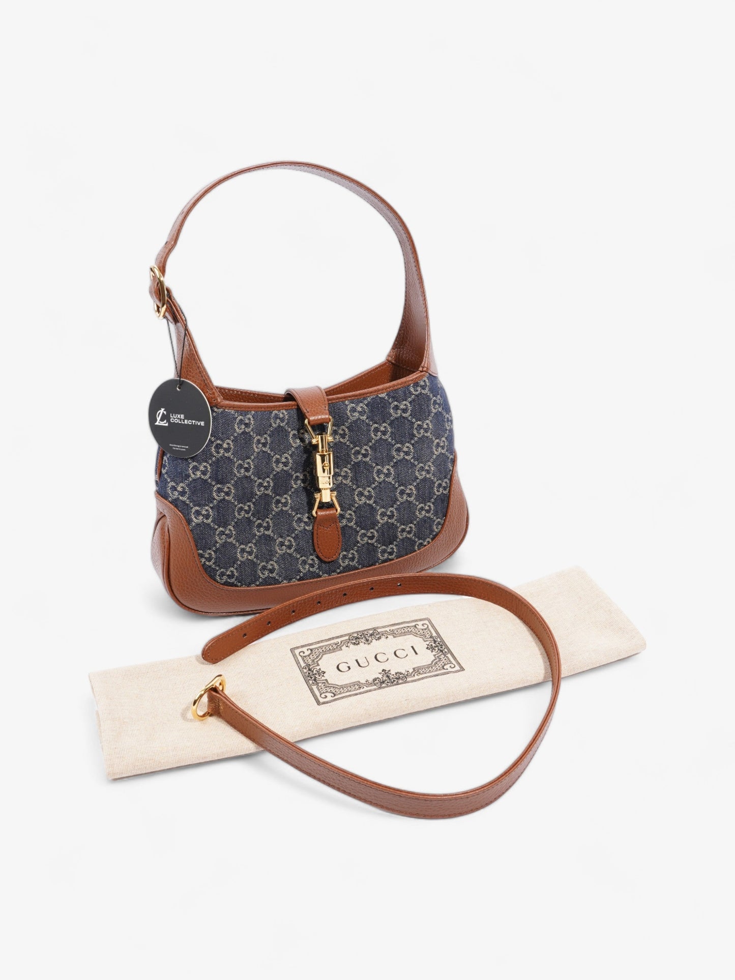Gucci Jackie 1961 Blue / Brown Denim Small