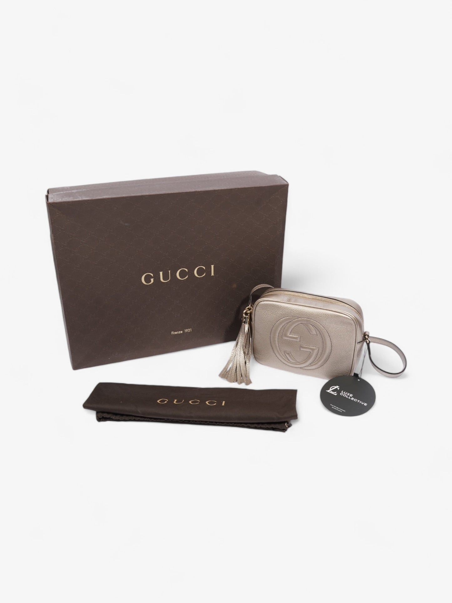 Gucci Soho Disco Bag Golden Beige Calfskin Leather Small