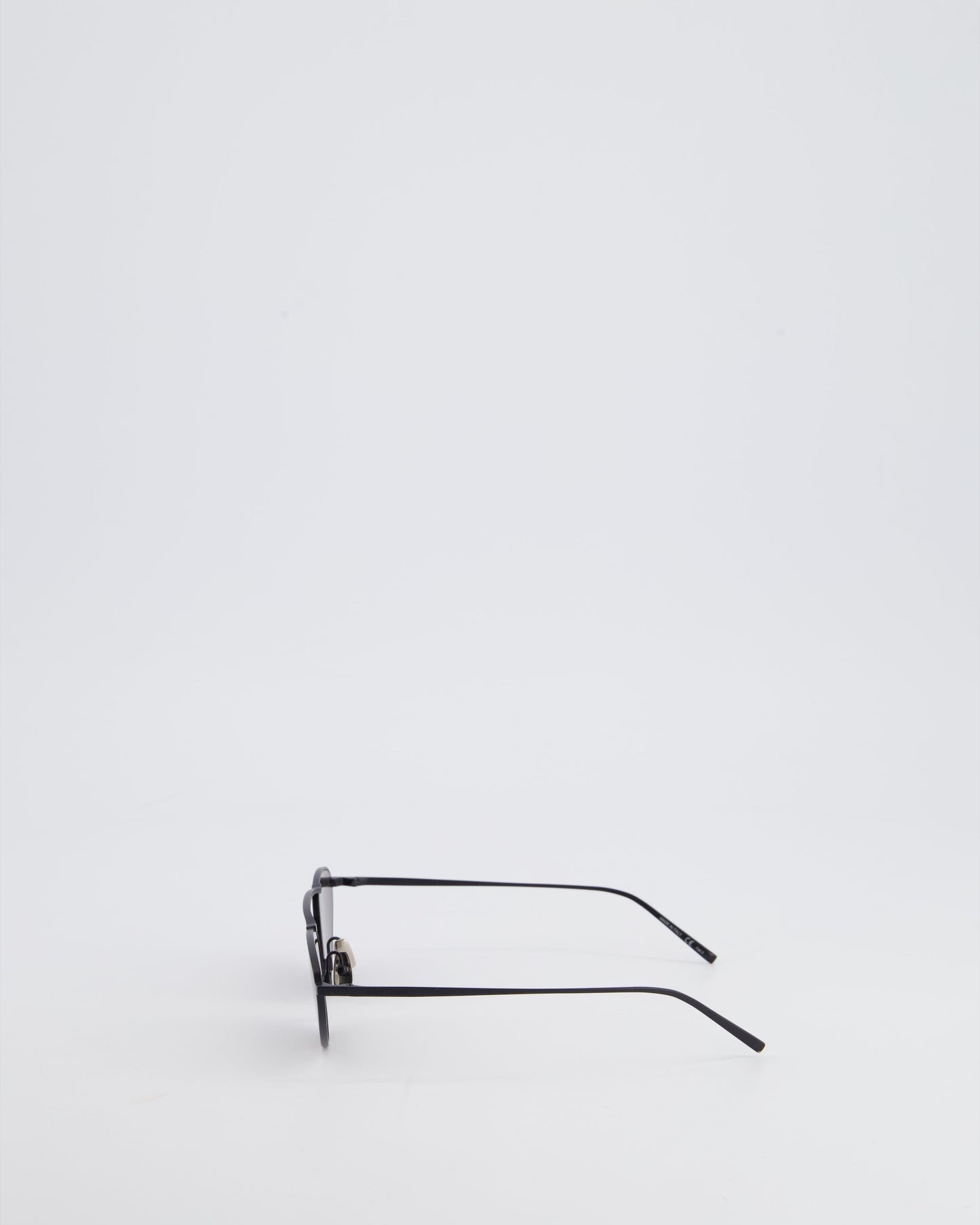 Saint Laurent Black Cat-Eye Sunglasses With Matte Black Metal Frame