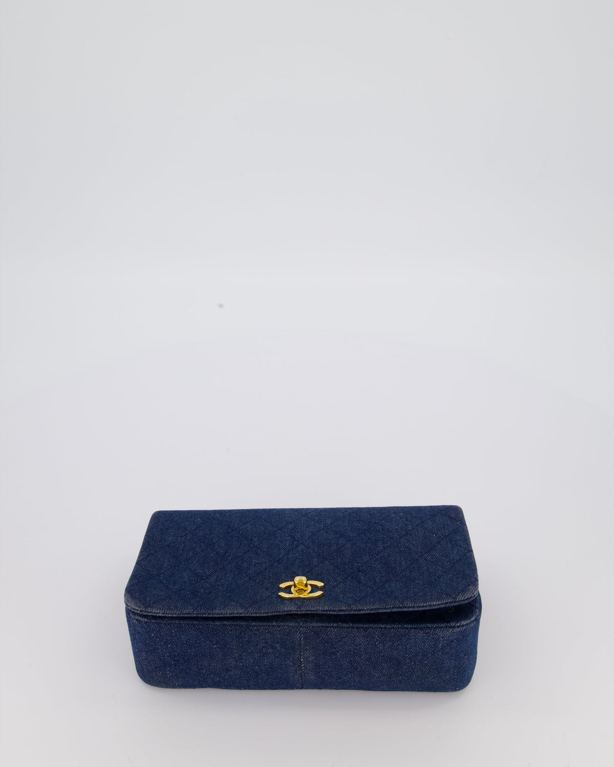 Chanel Vintage Single Chain Flap Bag in Quilted Denim with 24K Gold Hardware