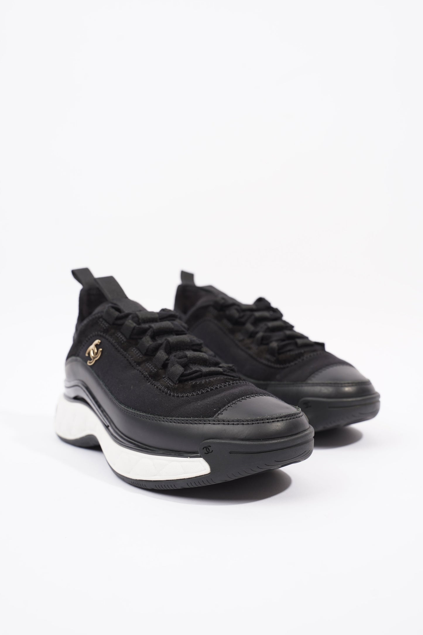 Chanel CC Runners Black White Nylon EU 36 UK 3