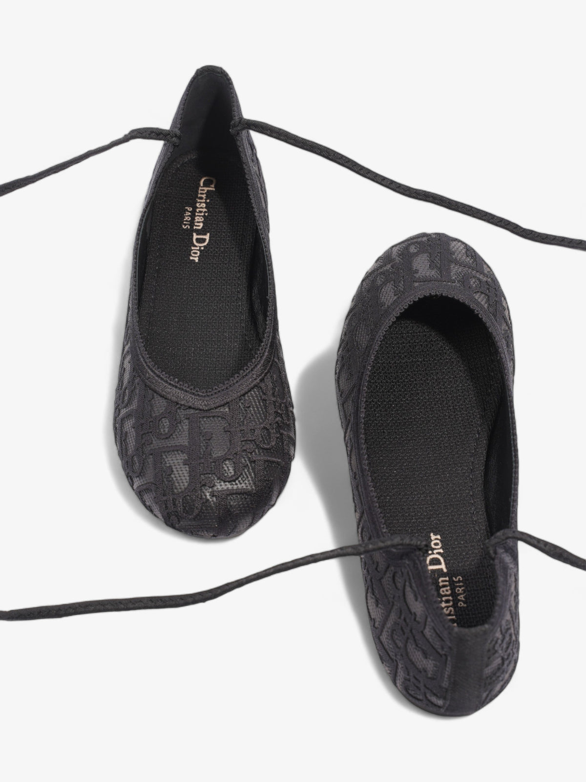 Christian Dior Poeme Ballet Flats Black Cotton EU 39 UK 6