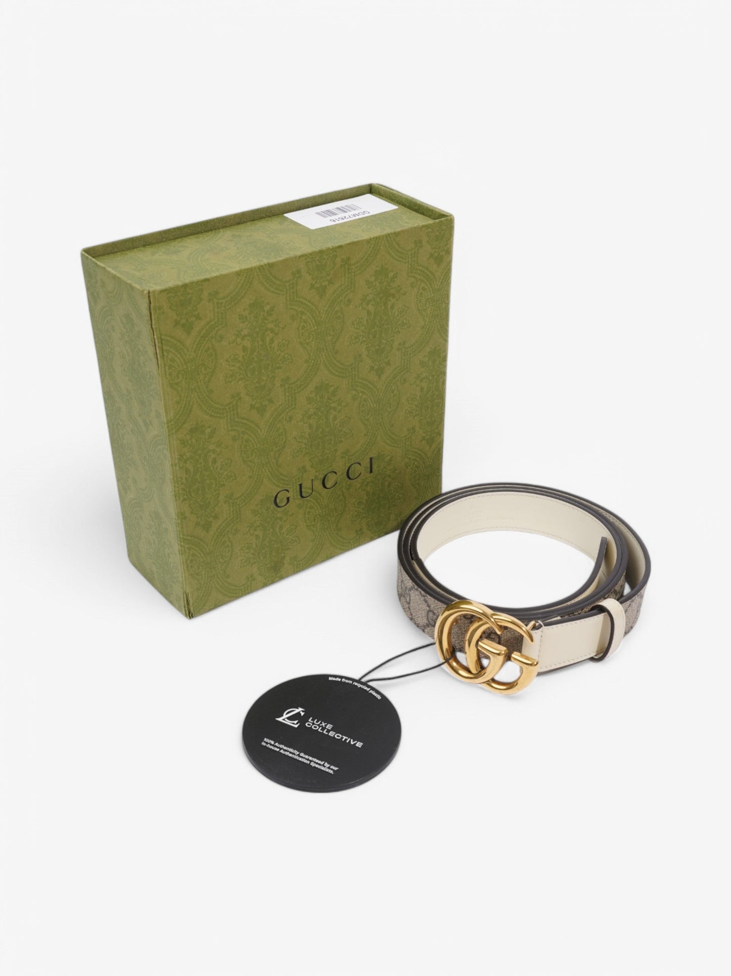 Gucci GG Blet Beige / White Coated Canvas