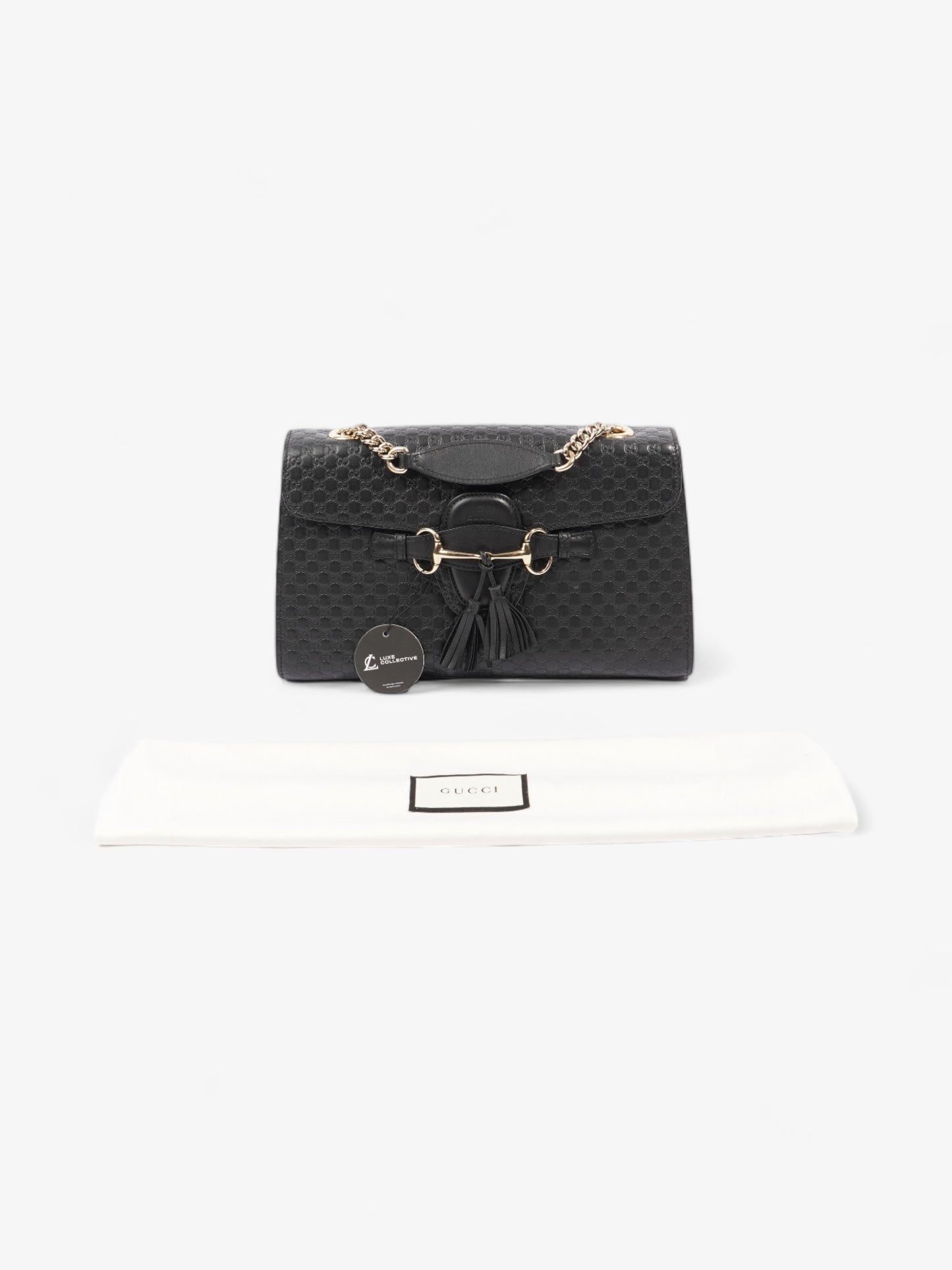 Gucci Emily Guccissima Chain Black Leather Medium