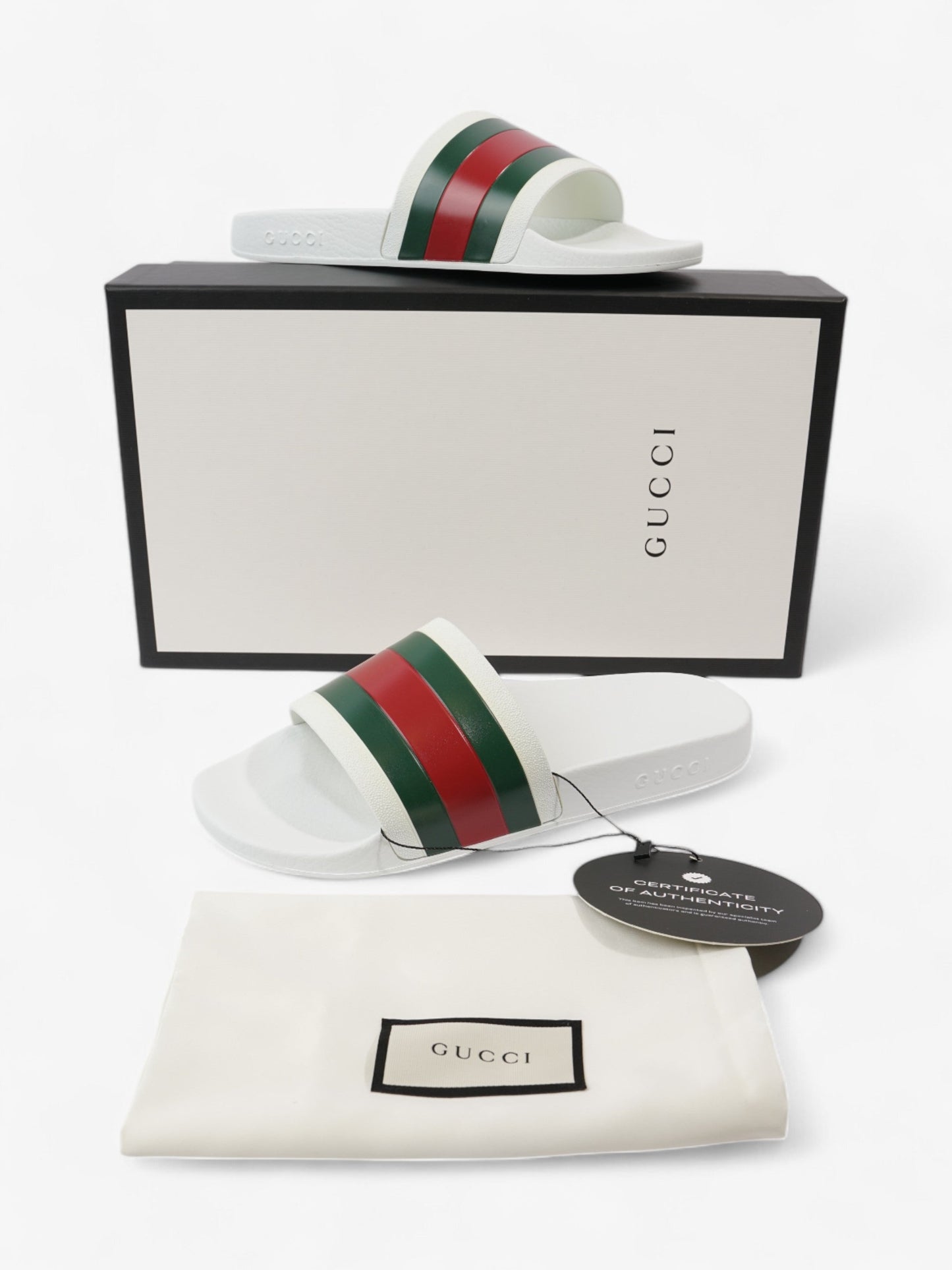 Gucci Gucci Slides White / Green / Red Rubber EU 42 UK 8