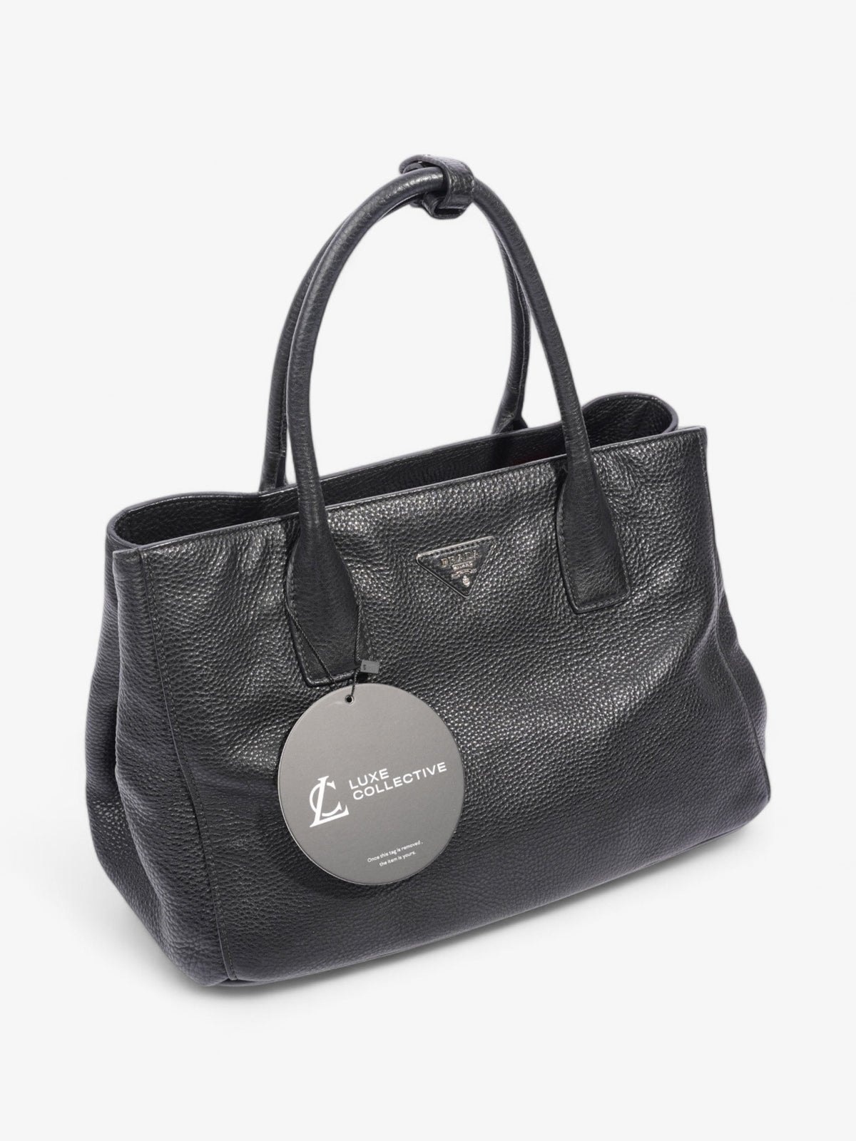 Prada Vitello Daino Tote Black Saffiano Leather