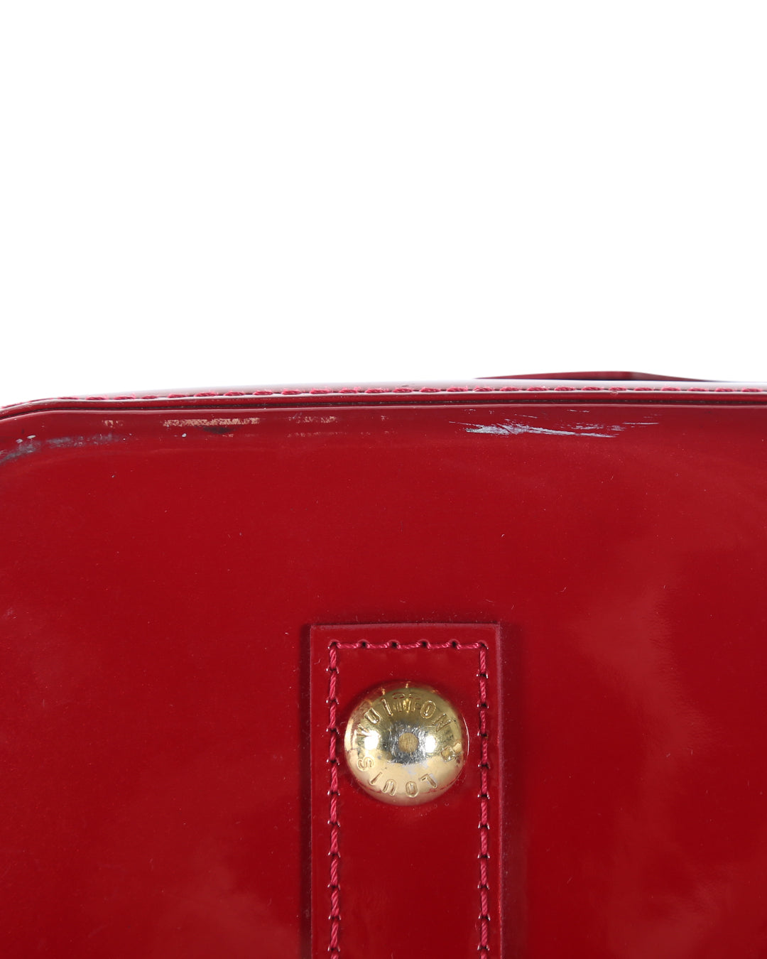 LOUIS VUITTON Red Patent Leather Alma GM Bag
