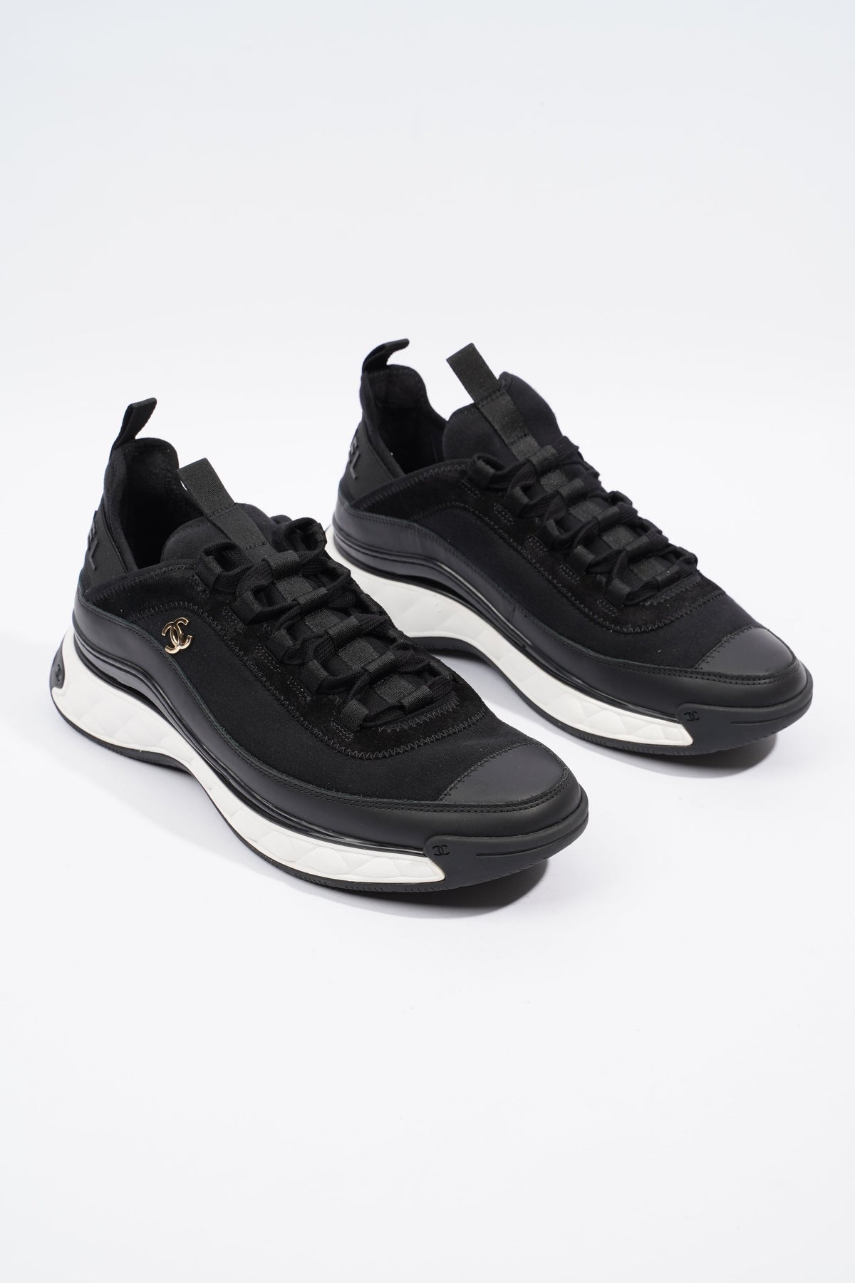 Chanel CC Logo Sneaker Black White Nylon EU 41 UK 7