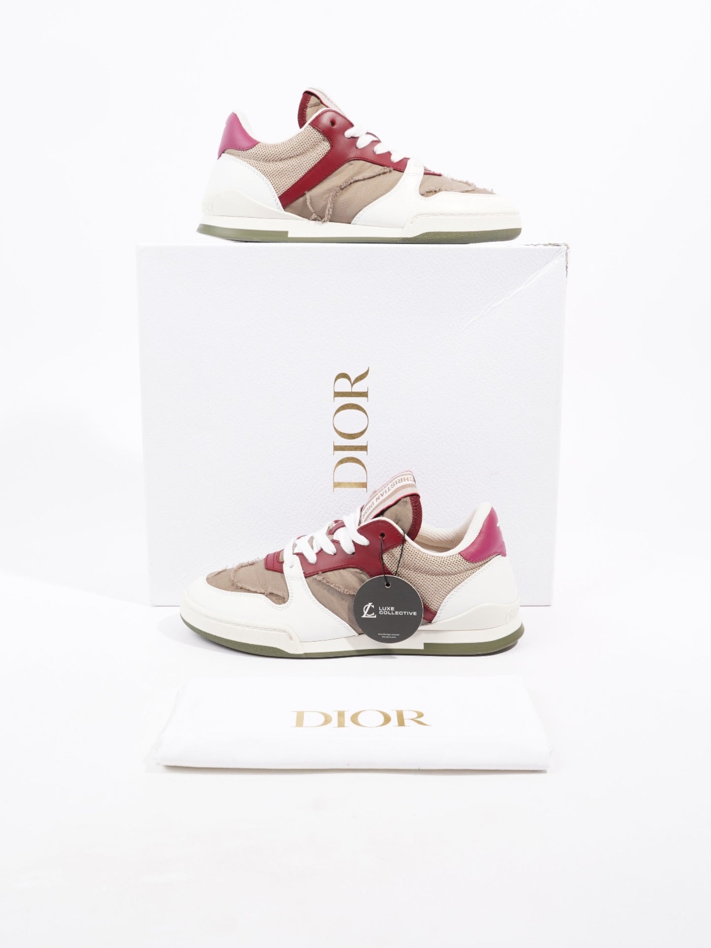 Christian Dior Camouflage Nylon White / Burgundy / Brown Nylon EU 36 UK 3