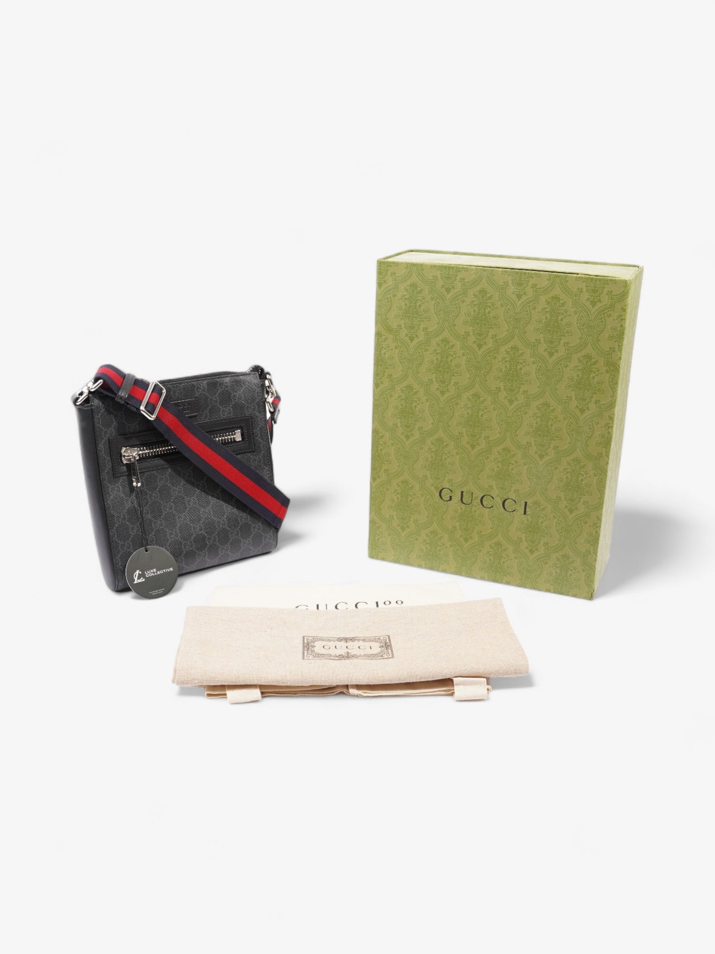 Gucci GG Web Messenger Bag Black / Red / Blue Canvas