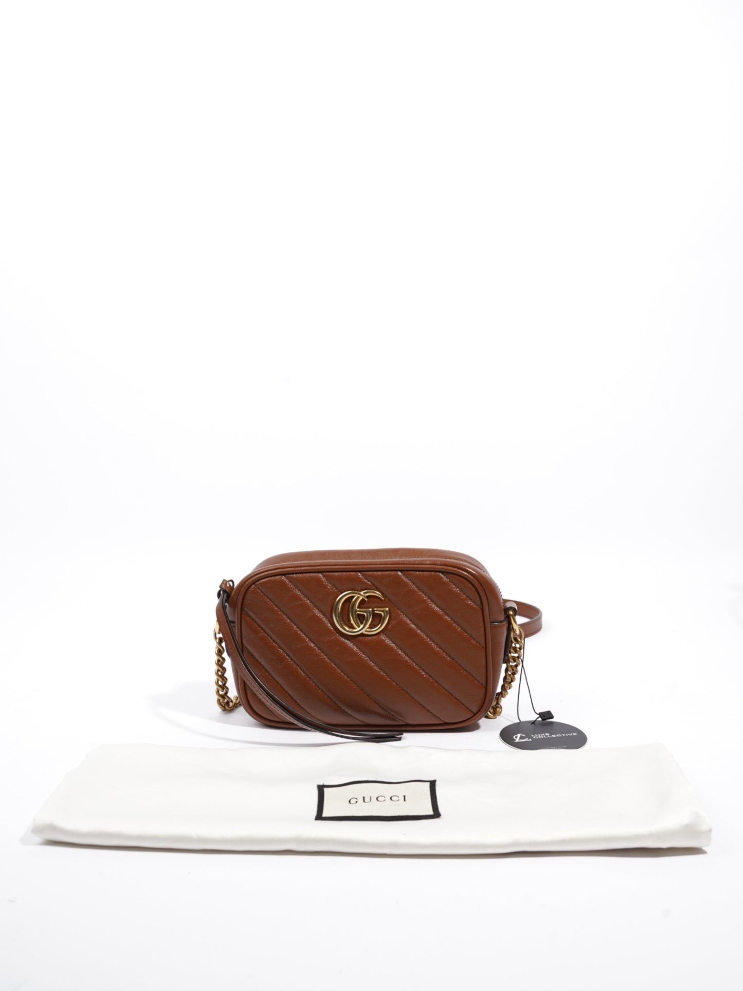 Gucci GG Marmont Brown Matelasse Leather Mini