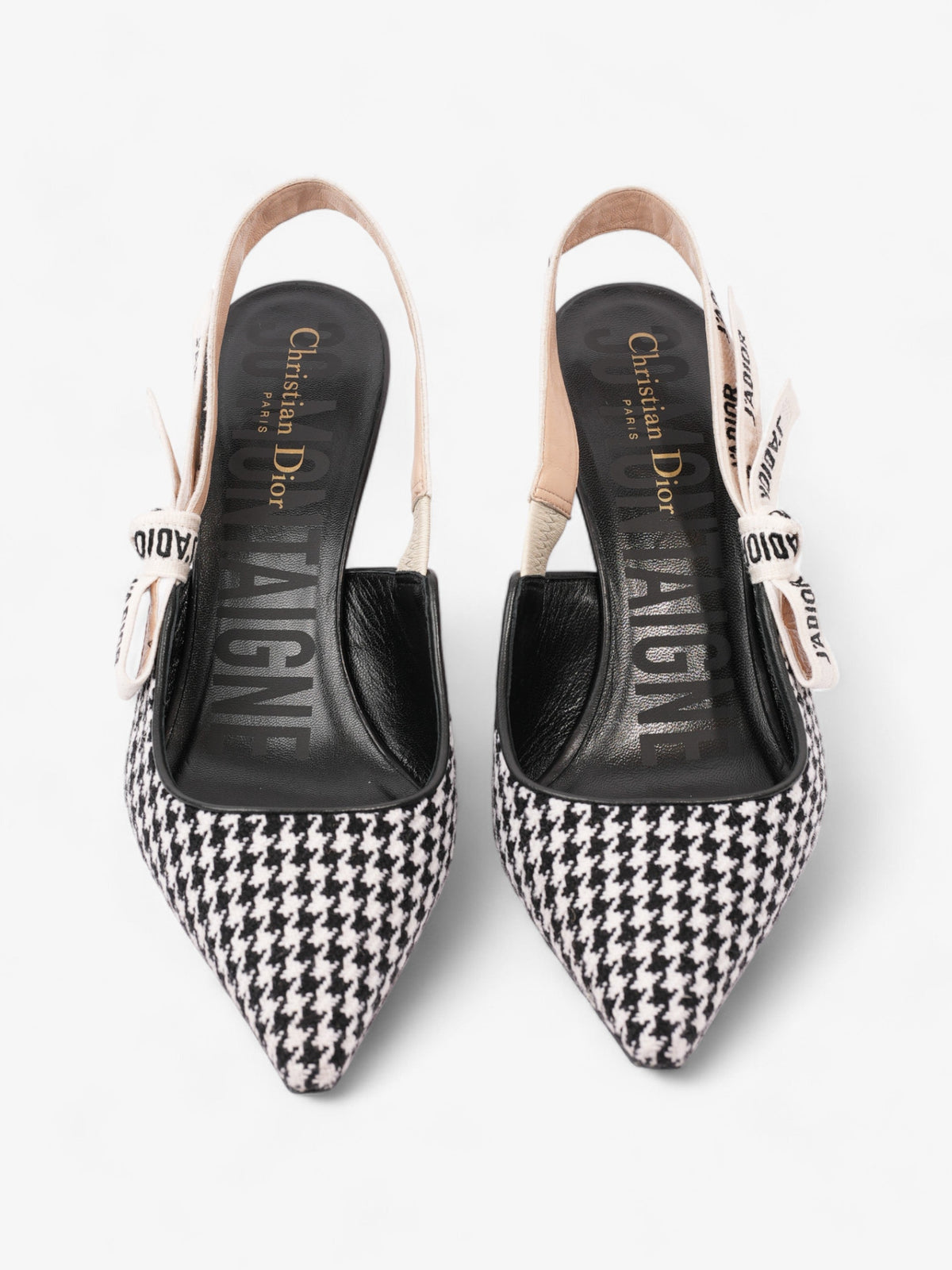 Christian Dior J'ADIOR Slingback Pumps 65 Black / White Tweed EU 40 UK 7