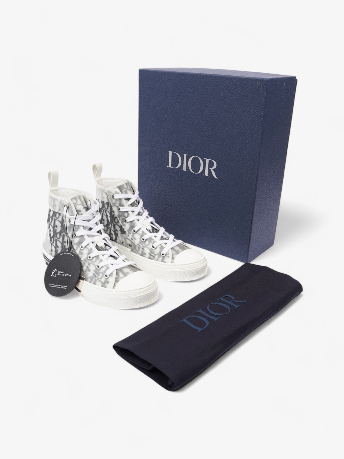 Christian Dior B23 High-tops White / Grey Oblique Mesh EU 40 UK 6