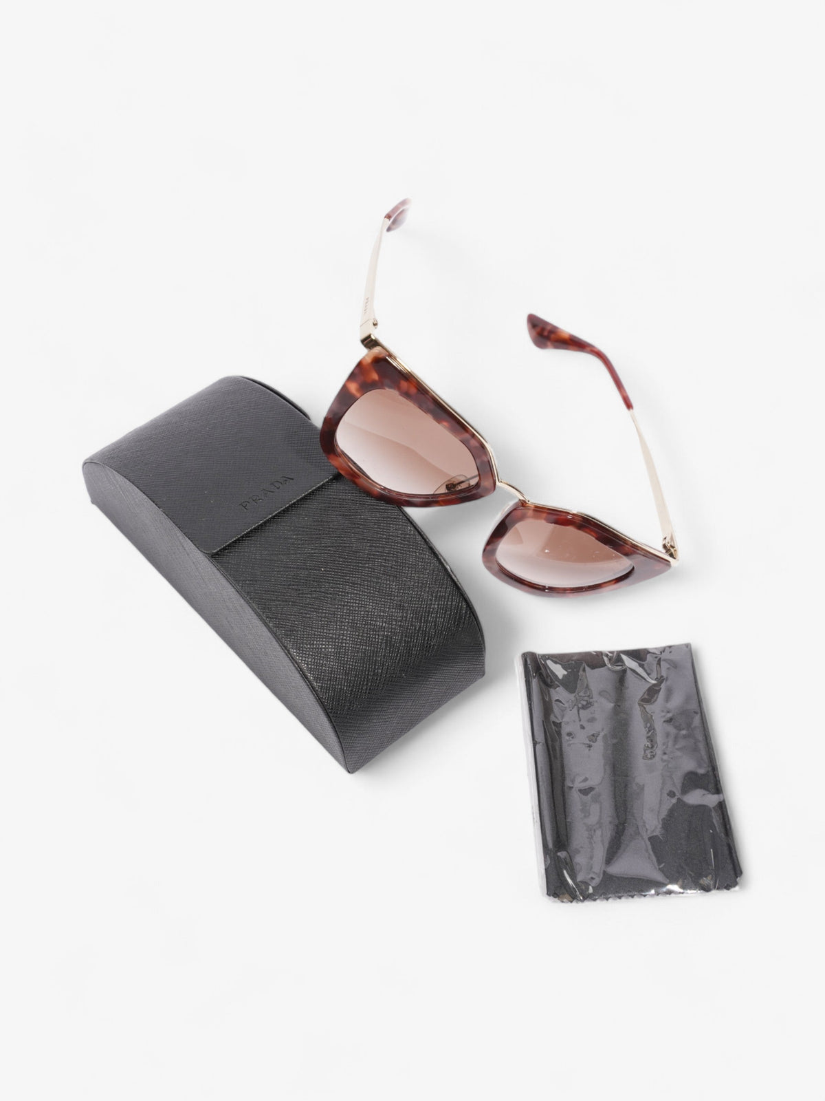 Prada Cat-Eye Sunglasses Brown / Pink / Gold Acetate 140mm