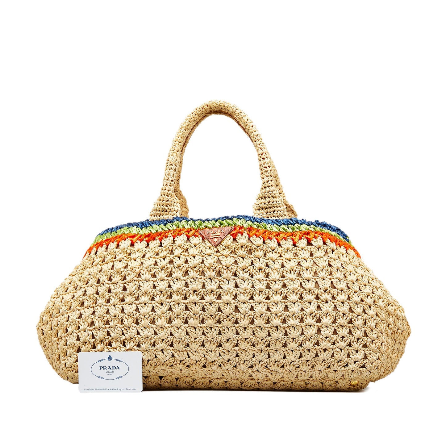 Brown Prada Straw Tote