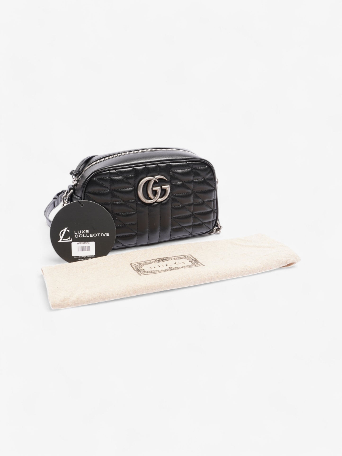 Gucci GG Marmont Chain Black Calfskin Leather Small