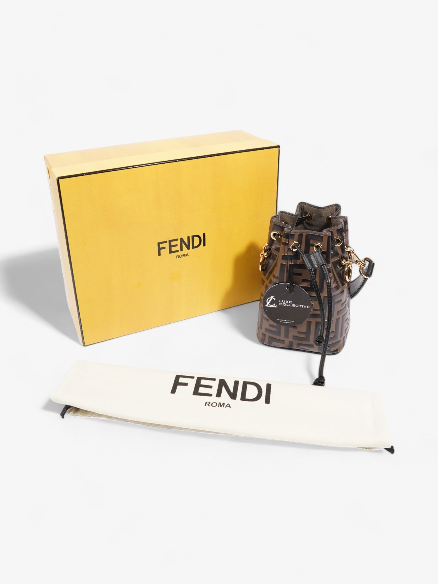 Fendi Mon Tresor Brown / Black Calfskin Leather Mini