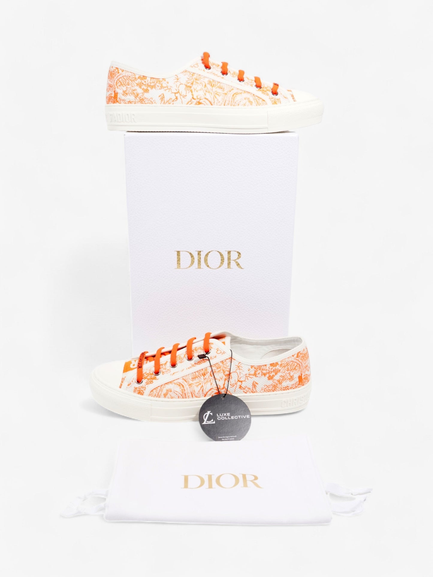Christian Dior Walk'n'Dior Sneaker White / Orange Canvas EU 41 UK 8