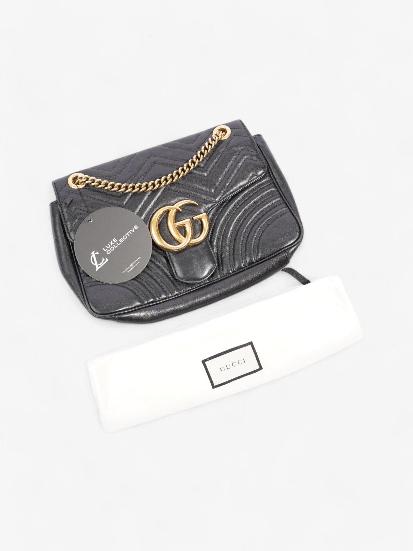 Gucci GG Marmont Black Matelasse Leather Medium