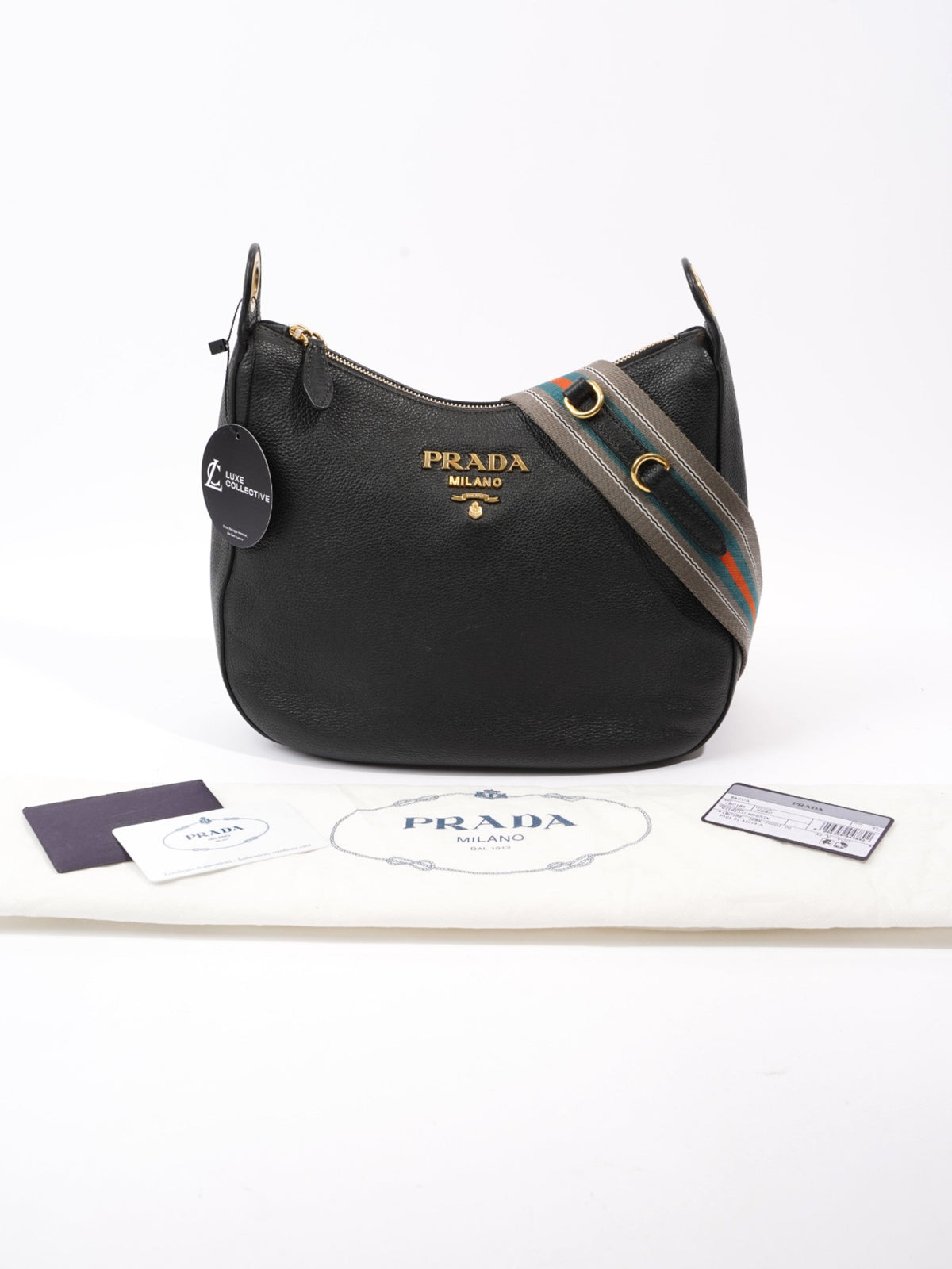 Prada Vitello Phenix Black Leather Medium