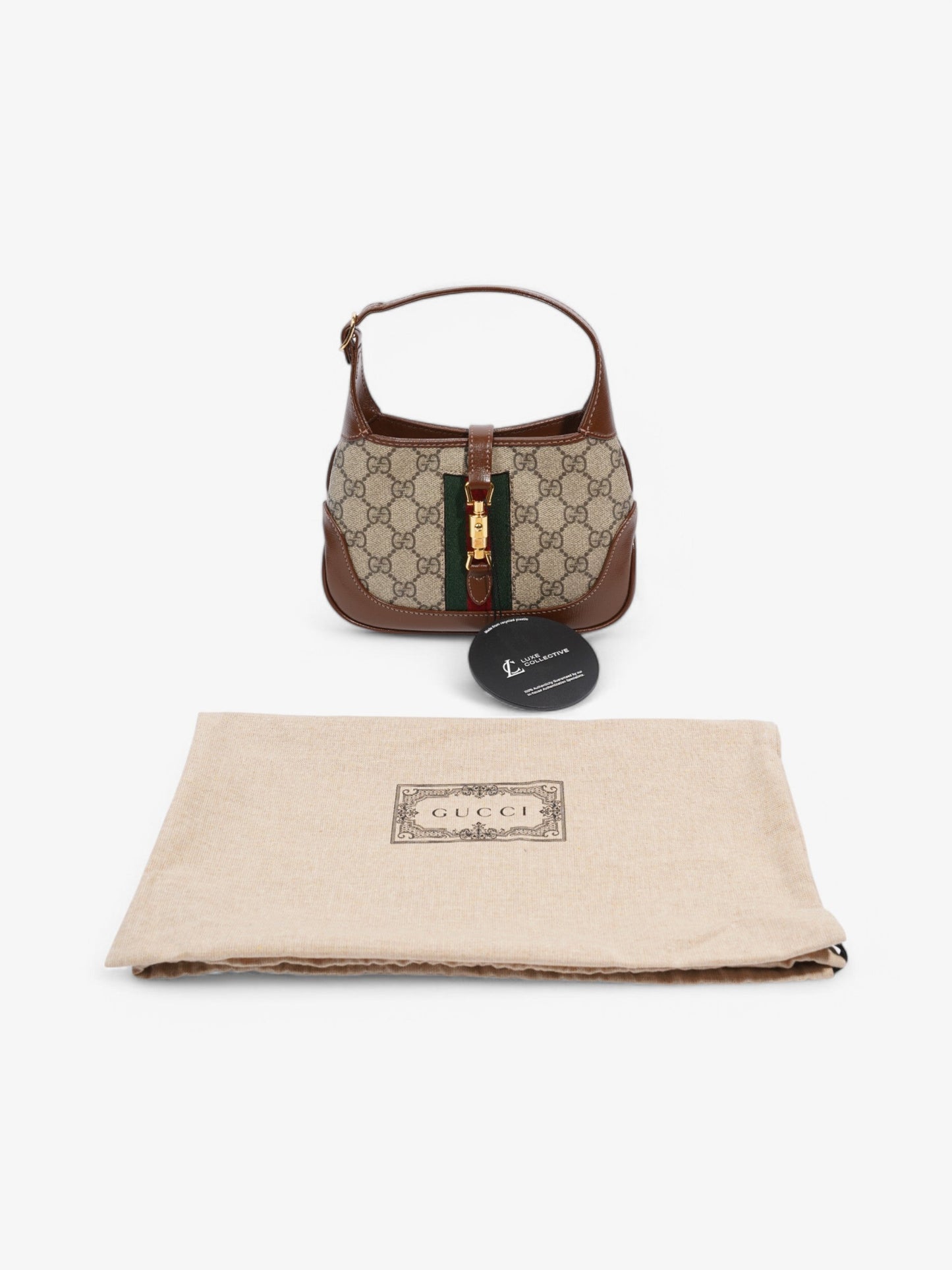 Gucci Jackie 1961 GG Supreme / Brown / Green Coated Canvas Mini