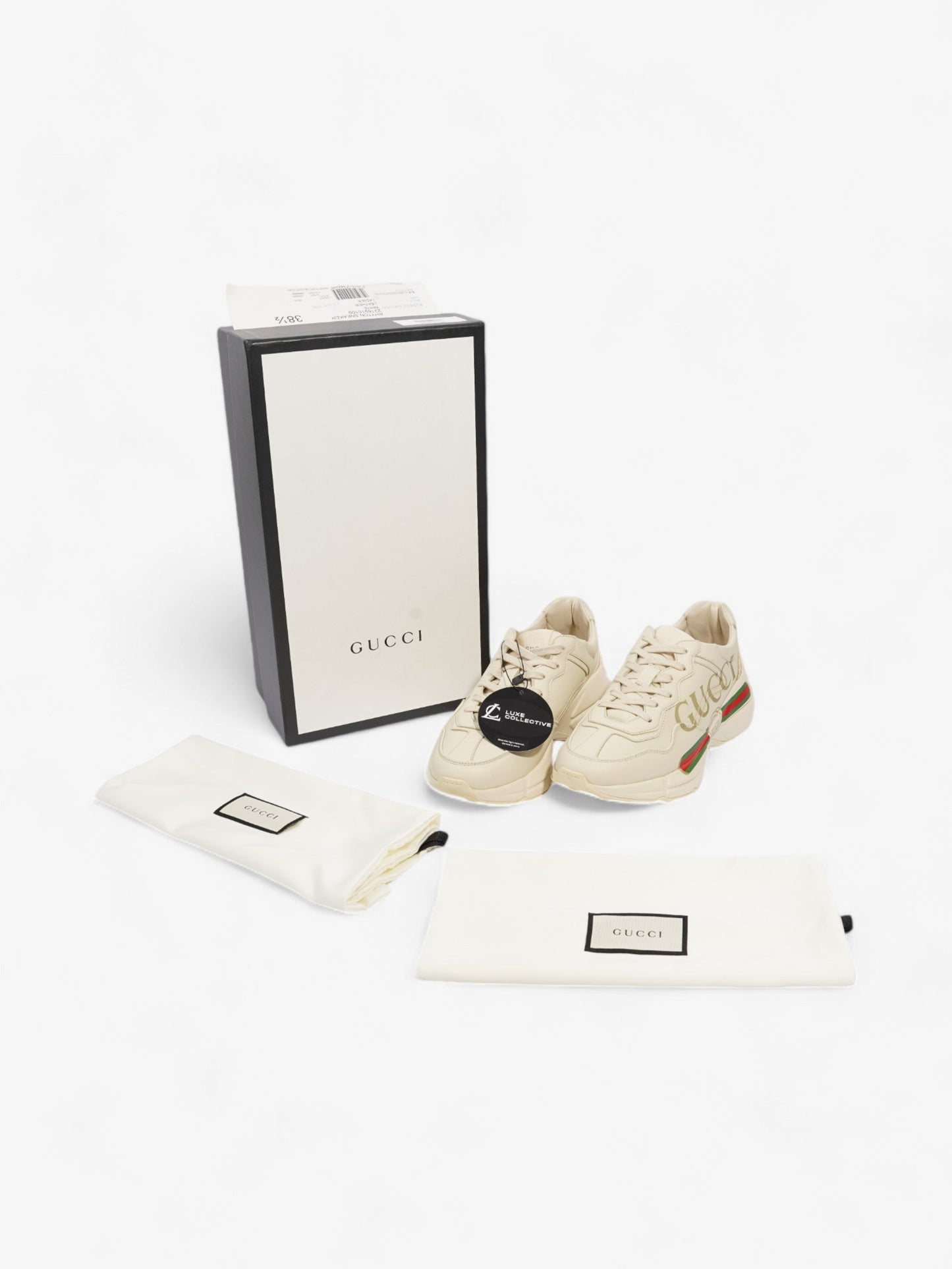 Gucci Rhyton Ivory / Red / Green Leather EU 38.5 UK 5.5