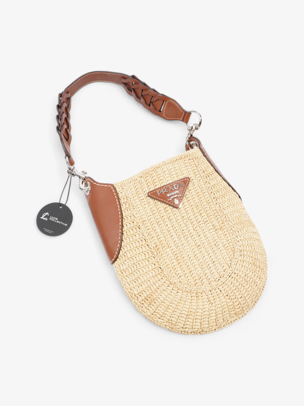 Prada Open Hobo Brown / Neutral Raffia